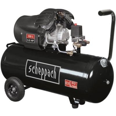 SCHEPPACH Compresseur dair 100L 10 bars - horizontal &agrave; double cylindres  HC110DC Black Edition - 2200 W - 3 CV