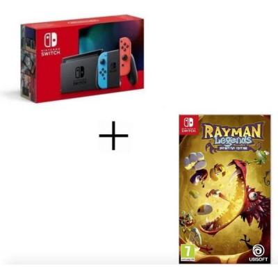 Switch N&eacute;on 32Go + Rayman Legends, Rouge, Bleu - Neuf
