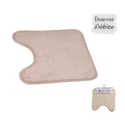L3C Tapis contour wc 45x45 cm uni Taupe 100% Microfibre