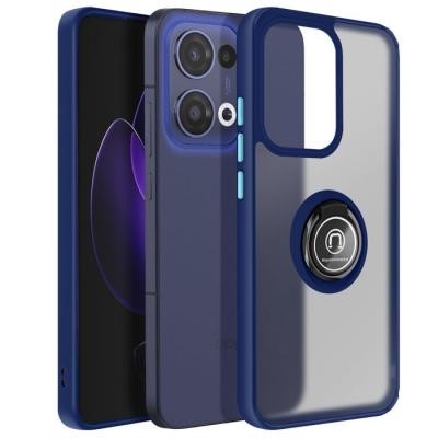 AVIZAR Coque pour Oppo Reno 13 Bague Magn&eacute;tique Dos Translucide Bleu Nuit