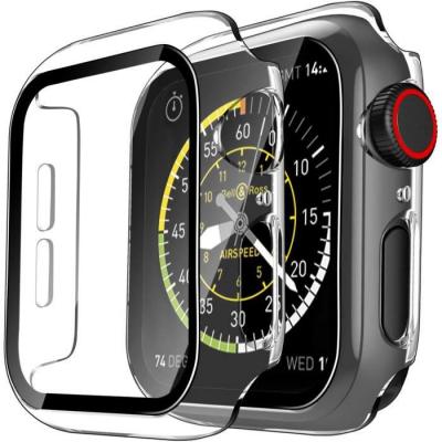 PHONILLICO Coque compatible apple Watch 44mm Serie SE Serie 6 Serie 5 Serie 4 Protection rigide &eacute;tui transparent &eacute;cran verre tremp&eacute; 