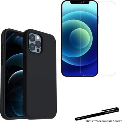 TOPRODUITS Coque de protection Noir + Verre tremp&eacute; 2.5D pour Apple iPhone 12 Mini []