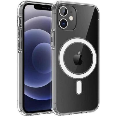 PHONILLICO Coque pour iPhone 12 (6,1) - Silicone Transparent avec Cercle magn&eacute;tique int&eacute;gr&eacute;