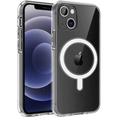 PHONILLICO Coque pour iPhone 13 (6,1) - Silicone Transparent avec Cercle magn&eacute;tique int&eacute;gr&eacute;