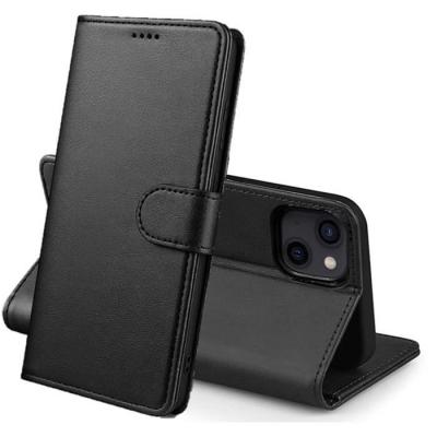 PHONILLICO Coque pour iPhone 14 - Portefeuille Noir Rabat Clapet Aimant&eacute; Rangement Cartes