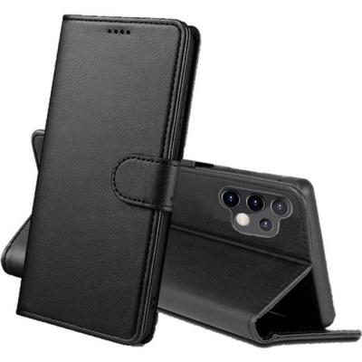PHONILLICO Coque pour Samsung Galaxy A13 4G - Portefeuille Noir Rabat Clapet Aimant&eacute; Rangement Cartes