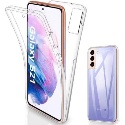 EVETANE Coque samsung galaxy s21 5g 360&deg; int&eacute;grale protection avant et arri&egrave;re silicone transparente