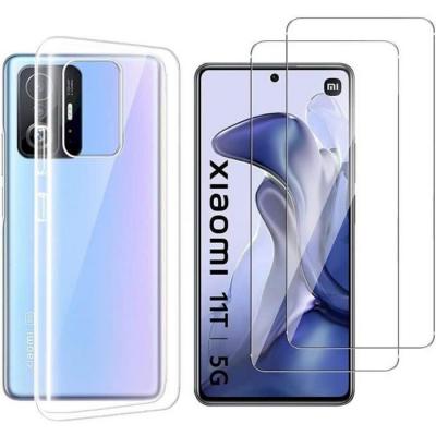 PHONILLICO Coque Silicone pour Xiaomi 11T / 11T PRO et 2 Verres Tremp&eacute; Film Protection Ecran