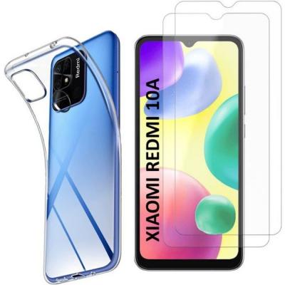 Coque pour Xiaomi REDMI 10A et 2 Verres Tremp&eacute; Film Protection Ecran