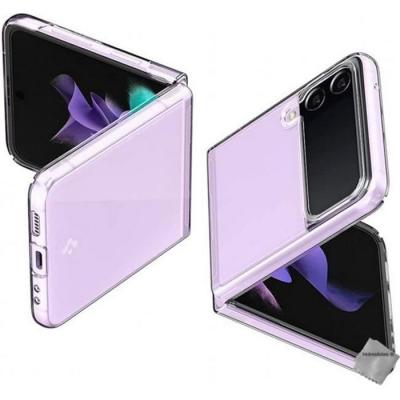 HTDMOBILES Housse Etui Coque Rigide Avant Arri&egrave;re Pour Samsung Galaxy Z Flip 3 5g - Transparent