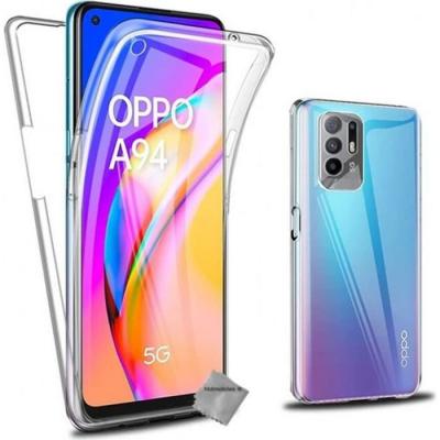 HTDMOBILES Housse Etui Coque Silicone Gel 360 Integrale Pour Oppo A94 5g + Film Ecran - Transparent