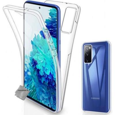 HTDMOBILES Housse Etui Coque Silicone Gel 360 Integrale Samsung Galaxy S20 Fe 5g + Film Ecran - Transparent