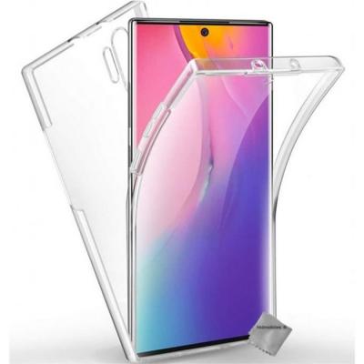 HTDMOBILES Housse etui coque gel 360 integrale samsung galaxy note 10+ plus + film ecran - transparent