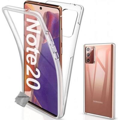 HTDMOBILES Housse Etui Coque Silicone Gel 360 Integrale Samsung Galaxy Note 20 + Film Ecran - Transparent