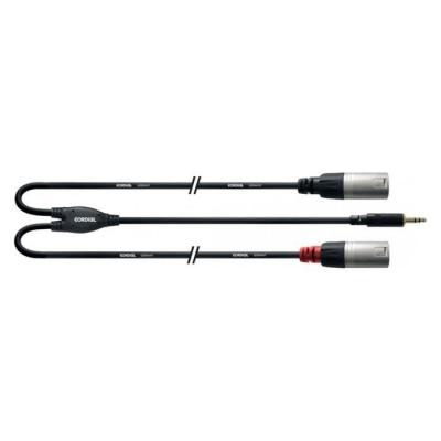 CORDIAL  C&acirc;ble Y bretelle minijack st&eacute;r&eacute;o/2 XLR m&acirc;le longs 3 m
