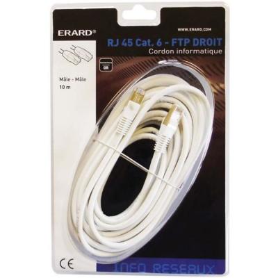 ERARD Cable ethernet cat.6 10m rj45 - cat. 6 - u/ftp - 250mhz Itc 2369