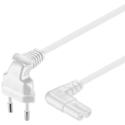 WENTRONIC goobay - C&acirc;ble d'alimentation - Europlug inclin&eacute; pour power IEC 60320 C7 inclin&eacute; - 250 V - 2.5 A - 5 m - blanc 