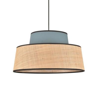 COREP Suspension Compos&eacute;e De 2 Coniques Coton Et Raphia/p&eacute;trole