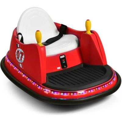 COSTWAY Voiture Auto Tamponneuse &Eacute;lectrique 6V pour Enfants 2-5 Ans, avec T&eacute;l&eacute;commande, 57x75x42cm Rouge