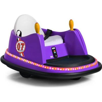 COSTWAY Voiture Auto Tamponneuse &Eacute;lectrique 6V pour Enfants 2-5 Ans, avec T&eacute;l&eacute;commande,57x75x42cm Violet