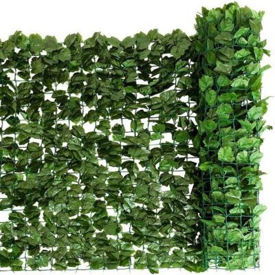 Haie Artificielle 150 X 300 Cm En Polyester Vert Avec Feuilles De Lierre R&eacute;alistes