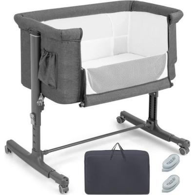 COSTWAY Lit Cododo B&eacute;b&eacute; 3 En 1 Avec Hauteur R&eacute;glable 5 Niveaux, Lit Berceau Inclinaison De 10&deg; Avec Matelas Confortable