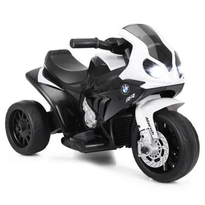 COSTWAY  BMW Moto Electrique pour Enfants 6V/4Ah,3 Km/h avec Phare, Musiques 3 Roues 1,5-3 Ans Noir