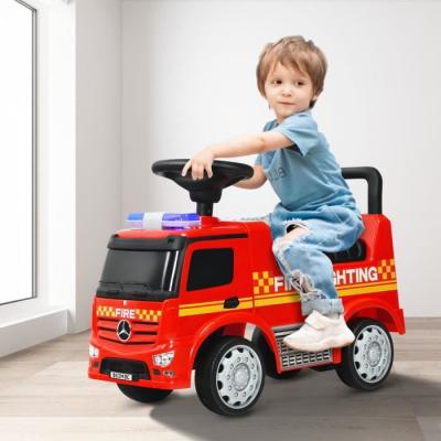 COSTWAY  Porteur pour Enfants 12-36 Mois Voiture de Pompiers avec Espace de Rangement-Sonore et Lumineux - Rouge 
