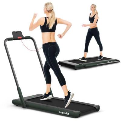 COSTWAY Tapis de Course Pliable 2 en 1 1-12 KM H avec Application et T&eacute;l&eacute;commande - Vert