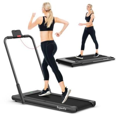  Tapis de Course Pliable 2 en 1 1-12 KM H avec Application et T&eacute;l&eacute;commande - Noir