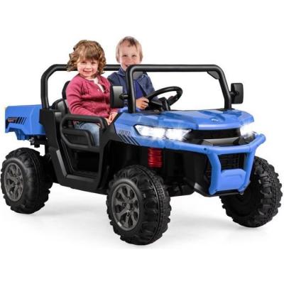 COSTWAY Voiture &Eacute;lectrique 2 Places  - Bleu - 3-8 Ans - 12V - T&eacute;l&eacute;commande 2,4G - Charge 50KG