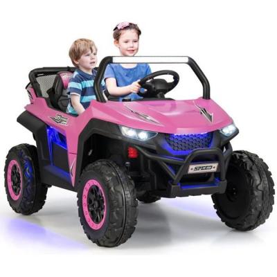 COSTWAY  Voiture Electrique Enfant 12V/7Ah 2-4 km/h 2 Place T&eacute;l&eacute;commande 24G pour 3-8 Ans MP3 USB Radio Lumineux Klaxon