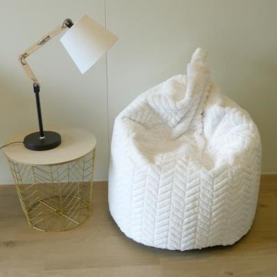 NO NAME COTTON WOOD Poire pouf velours Charlotte - &Oslash;80 x 100 cm - Blanc