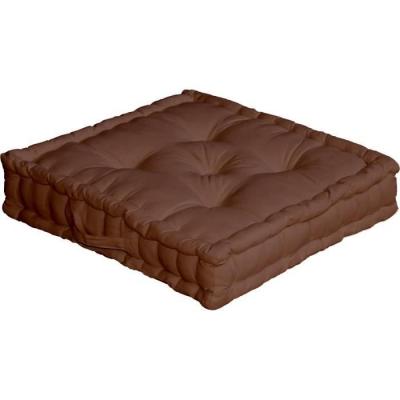 Coussin de sol uni chocolat - 50x50cm - Chocolat
