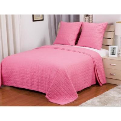 UT Couvre-lit -  - 220x240 cm - 100% microfibre - 2 taies 60x60 cm - Rose 