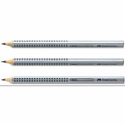 FABER CASTELL FABER-CASTELL Crayon Jumbo GRIP, B, argent - Lot de 10