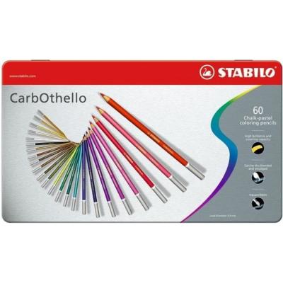 STABILO Crayons de couleur fusain pastel CarbOthello -  - Bo&icirc;te m&eacute;tal de 60 crayons de couleur 