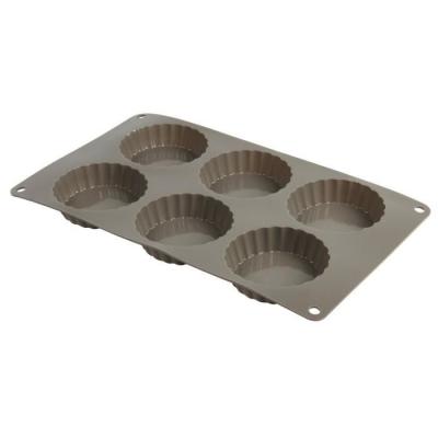 CREALYS  513007 moule &agrave; 6 tartelettes en silicone candy gris 29 x 17 x 2 cm