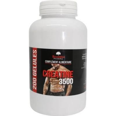 EXCELDIET PHARMA CREATINE MONOHYDRATE 100% PURE - 200 G&eacute;lules HPMC - BCAA & Acides Amines - Prise de Masse 