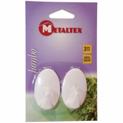 METALTEX Lot de 2 crochets adh&eacute;sifs -  - Blanc - Plastique