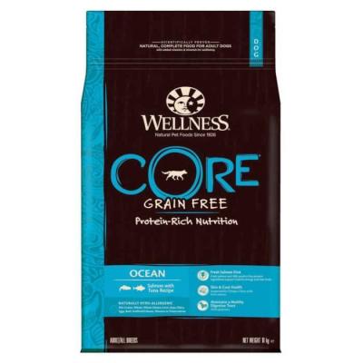 WELLNESS CORE  croquettes pour chien adulte de race moyenne Ocean - 10Kg au saumon et au thon