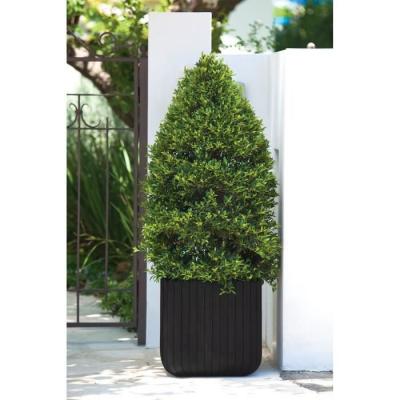 KETER Cube planter cache pot moyen format 21,5 litres aspect lattes bois
