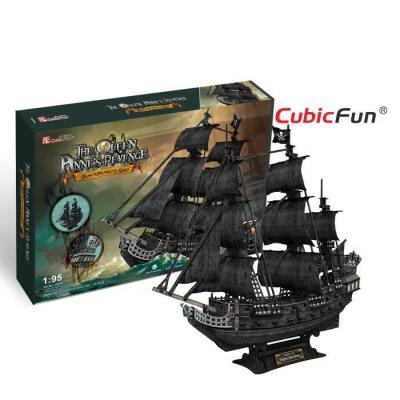 CUBIC FUN Puzzle 308 Pi&egrave;ces : Puzzle 3D - The Queen Anne's Revenge - Difficult&eacute; : 8/8, 