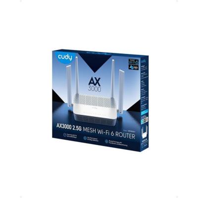 CUDY  Router Wireless 5G AX3000 P2 Bianco Wi-Fi 6 Dual Band 3000 Mbps