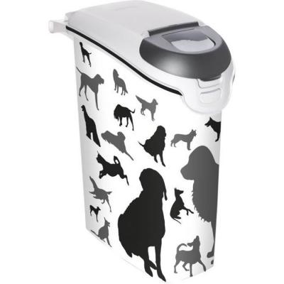CURVER  Conteneur &agrave; croquettes empilable 10kg - Blanc - Pour chien