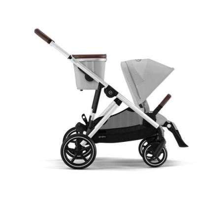 CYBEX  Poussette Double Gazelle S - Ch&acirc;ssis Silver et Si&egrave;ge Lava Grey