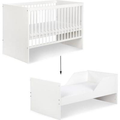 MON MOBILIER DESIGN Dalia lit &eacute;volutif b&eacute;b&eacute; convertible en lit enfant blanc 140x70