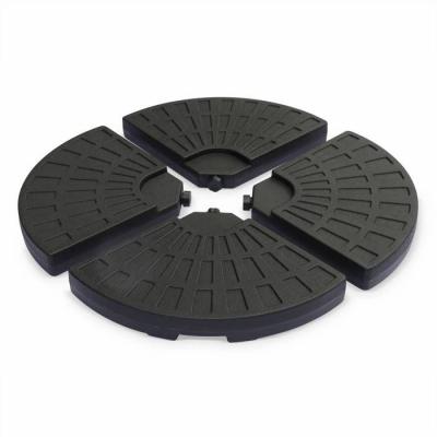 Lot De 4 Dalles Arrondies 48x48cm &Agrave; Lester - Pour Parasol D&eacute;port&eacute; Avec Pied Type "Croix". Base