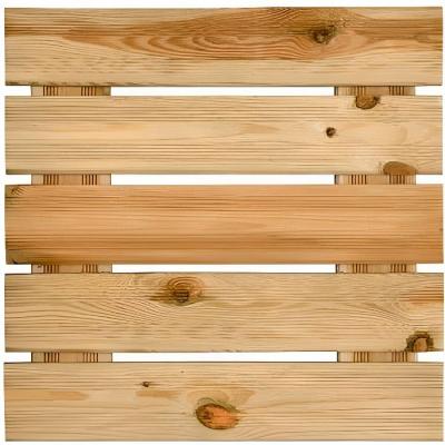 CERLAND Dalle pour terrasse en bois rainur&eacute;e  motif droit 3,8x50x50