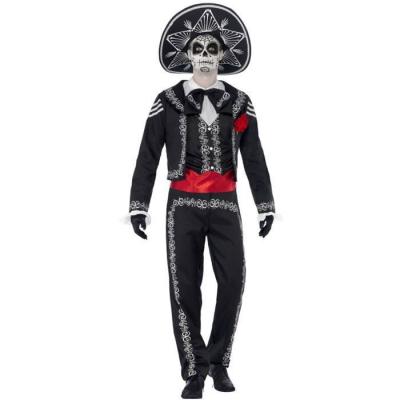 SMIFFYS D&eacute;guisement Squelette Mexicain Homme Halloween, Taille Medium